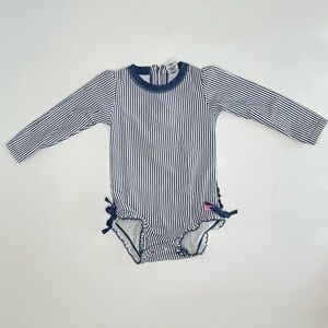 Ruffle Butts Navy and White Striped Onesie